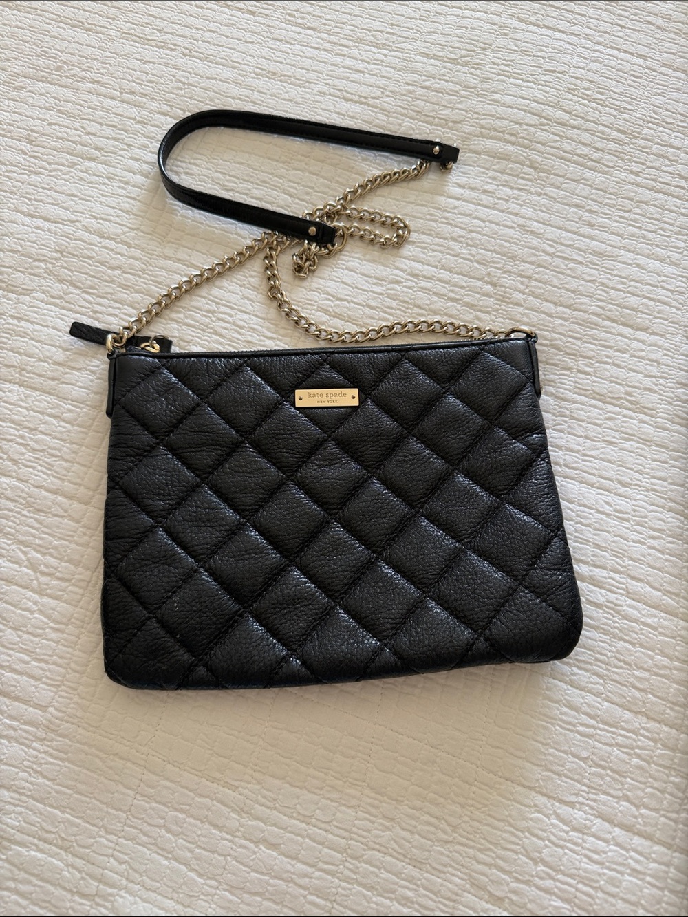 Kate Spade Black Quilted Sparkle Crossbody Bag